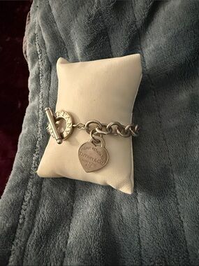 Tiffany & Co. Sterling Heart Tag Toggle Bracelet - Silver